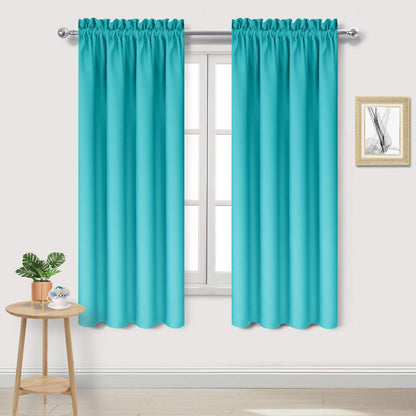 DWCN Blackout Curtains for Bedroom Living Room 42 x 63 Inch Long Black