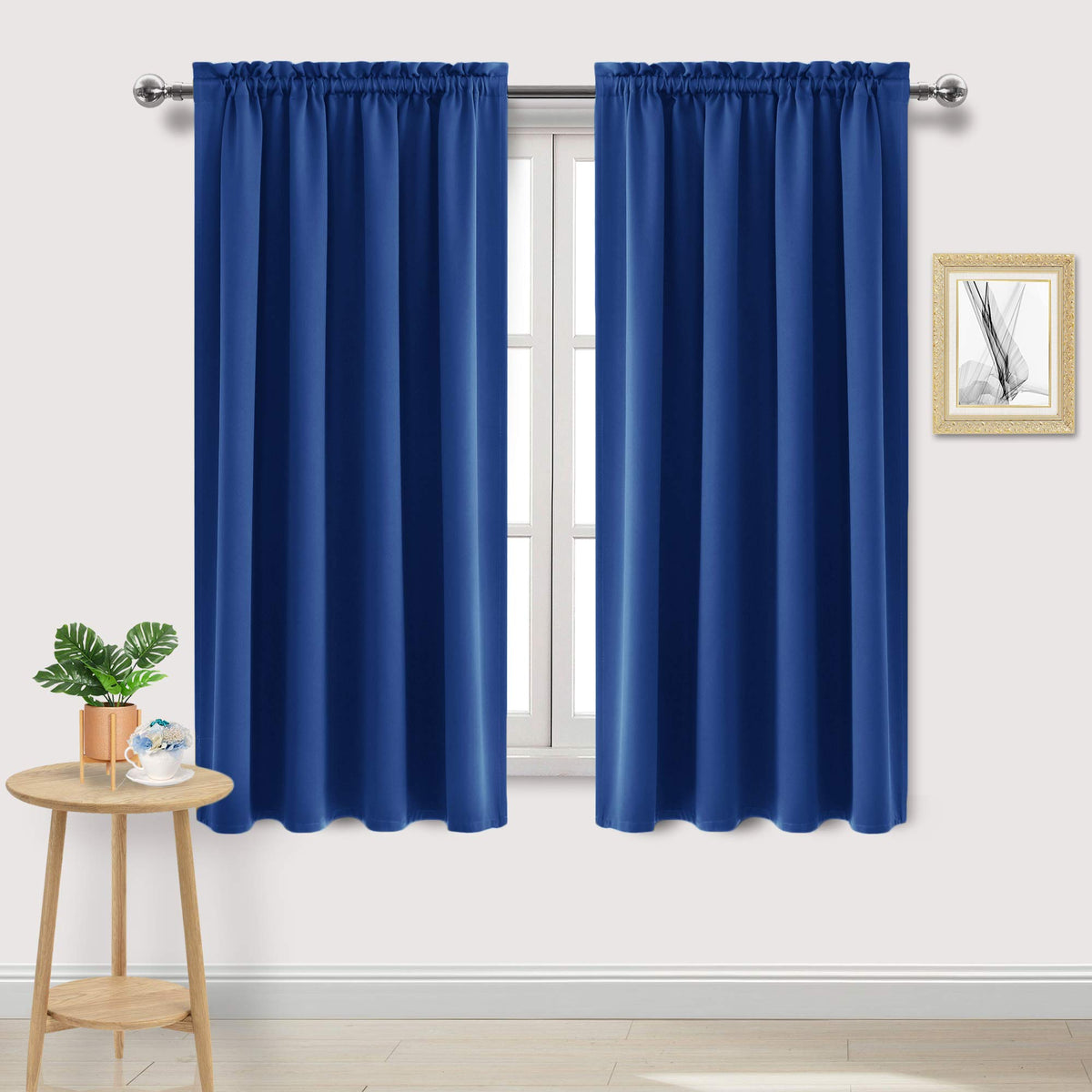 DWCN Blackout Curtains for Bedroom Living Room 42 x 63 Inch Long Black