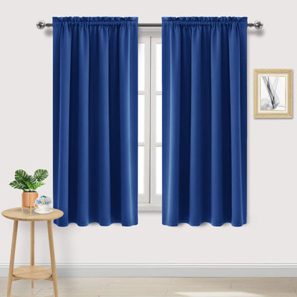 DWCN Blackout Curtains for Bedroom Living Room 42 x 63 Inch Long Black