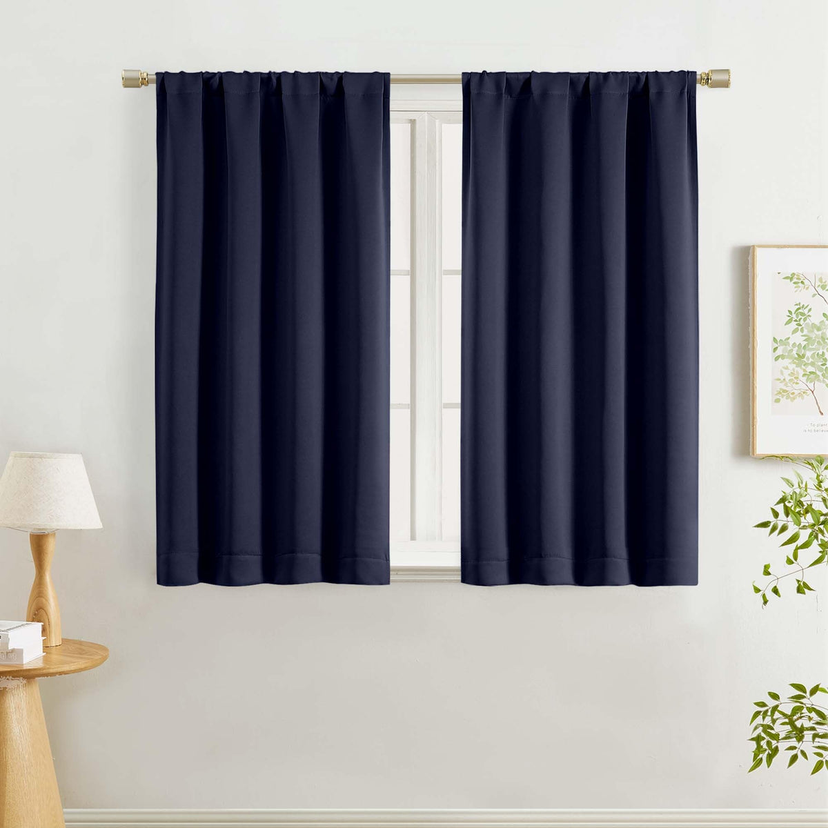 Lecloud Sage Green Room Darkening Curtains 54 Inch Length 2 Panels, Window Curtains for Bedroom, Energy Thermal Insulating Rod Pocket Curtain Drapes for Small Window, 40" W x 54" L