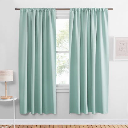 PONY DANCE Black Out Curtains 72 inch Long, Black, 2 Panels