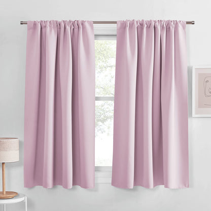 PONY DANCE Black Out Curtains 72 inch Long, Black, 2 Panels