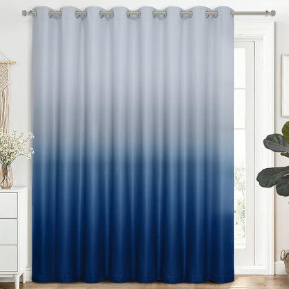 SimpleHome Ombre Black to Grey White Curtains for Living Room 52Wx84L