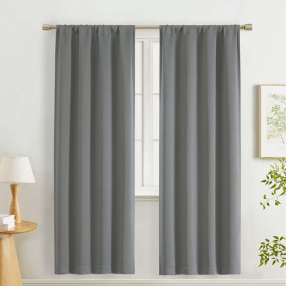 Lecloud Sage Green Room Darkening Curtains 54 Inch Length 2 Panels, Window Curtains for Bedroom, Energy Thermal Insulating Rod Pocket Curtain Drapes for Small Window, 40" W x 54" L