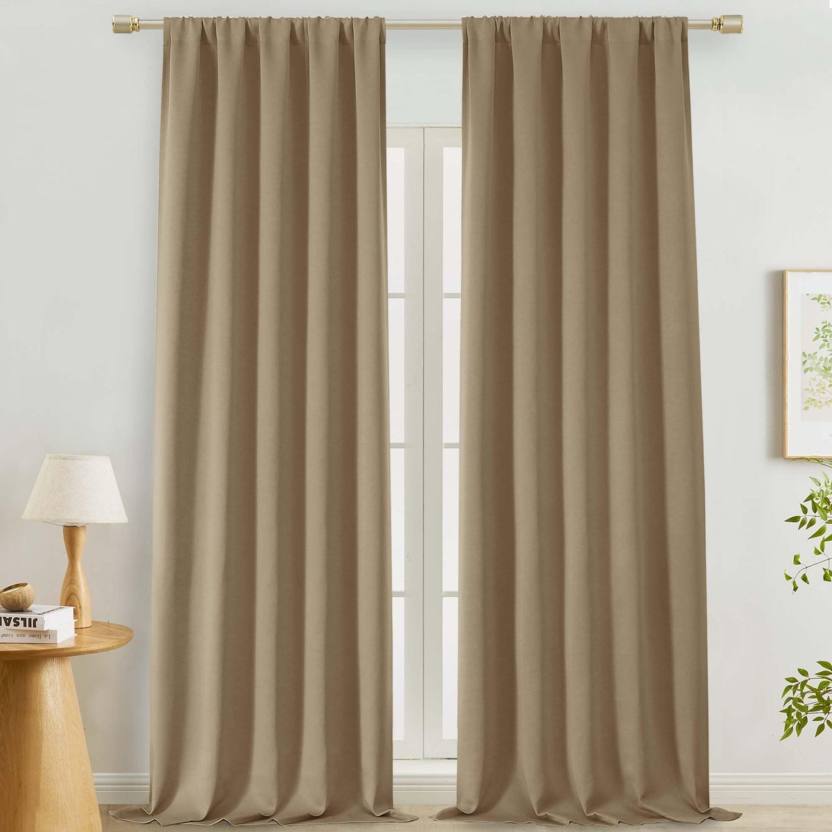 Lecloud Sage Green Room Darkening Curtains 54 Inch Length 2 Panels, Window Curtains for Bedroom, Energy Thermal Insulating Rod Pocket Curtain Drapes for Small Window, 40" W x 54" L