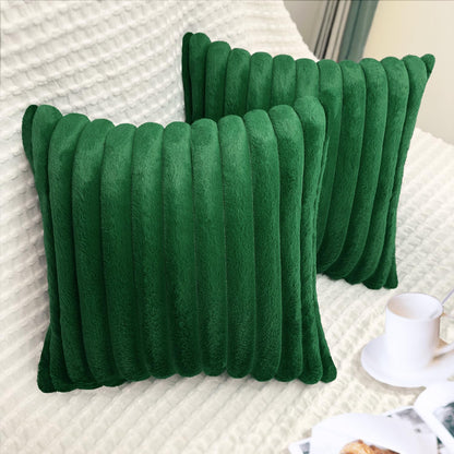 2 Pack 18x18 Pillow Cover Velvet Pillow Covers, Faux Fur Square Throw Pillow Covers for Living Room Decorations Throw Pillow Case, Throw Pillow Cover Cushion Cover for Home Sofa Bedroom Car, Pink