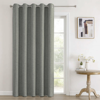 Joydeco 100% Blackout Curtains 63 Inch Length 2 Panels, Greyish White
