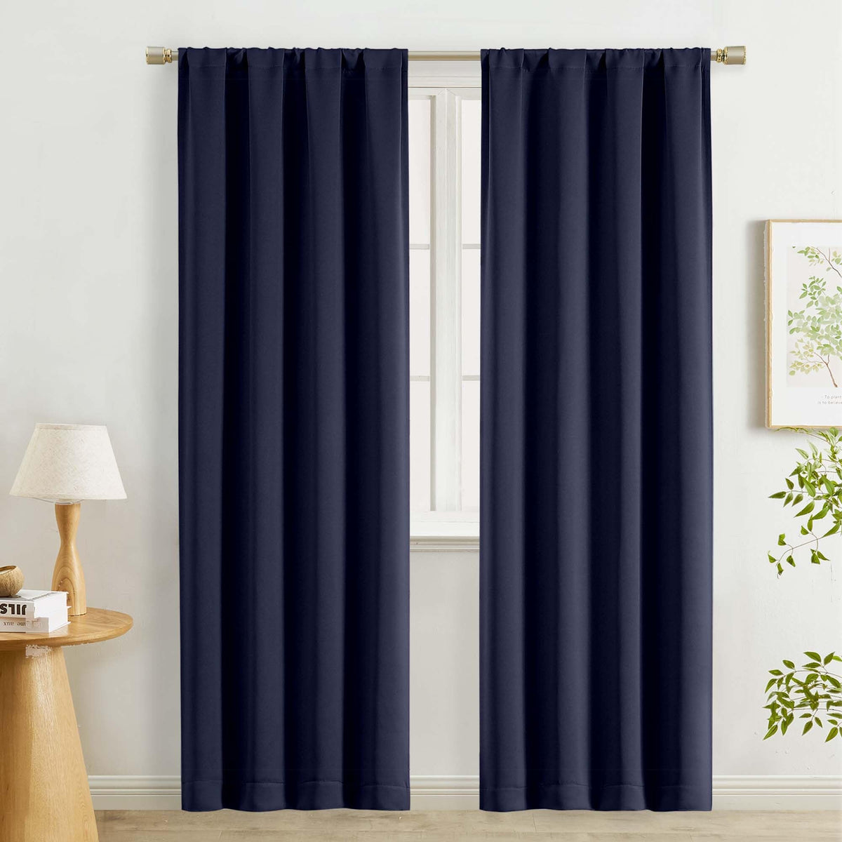 Lecloud Sage Green Room Darkening Curtains 54 Inch Length 2 Panels, Window Curtains for Bedroom, Energy Thermal Insulating Rod Pocket Curtain Drapes for Small Window, 40" W x 54" L
