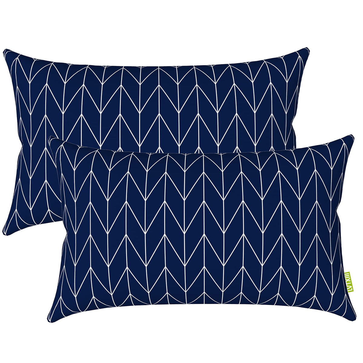 LVTXIII Set of 2 Patio Lumbar Pillows, 12" x 20" Fade Resistant Outdoor Lumbar Pillow with Inners, Fluffy Decorative Garden Lumbar Cushions for Home Patio Coach Sofa Use, Jacobean Black