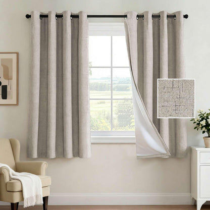 H.VERSAILTEX 100% Blackout Curtains for Bedroom 84 Inches Long Grommet Linen Face Full Light Blocking Curtain Drapes for Living Room Thermal Linen Look Curtains 2 Panels Set, 52" W x 84" L, Navy