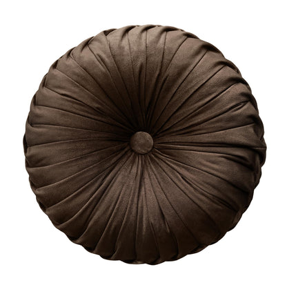 Teieas Round Throw Pillow Velvet Pleated Round Pillow Cushion Light Blue