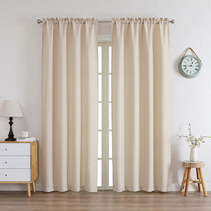 Chyhomenyc White Curtains 84 Inch Length 2 Panels 40Wx84L inches