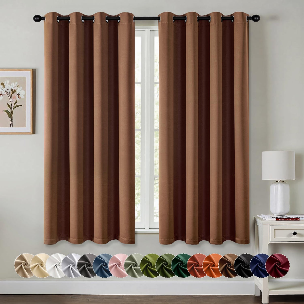 MIULEE Blackout Curtains for Bedroom 2 Panels 40 x 84 Inch Long Black