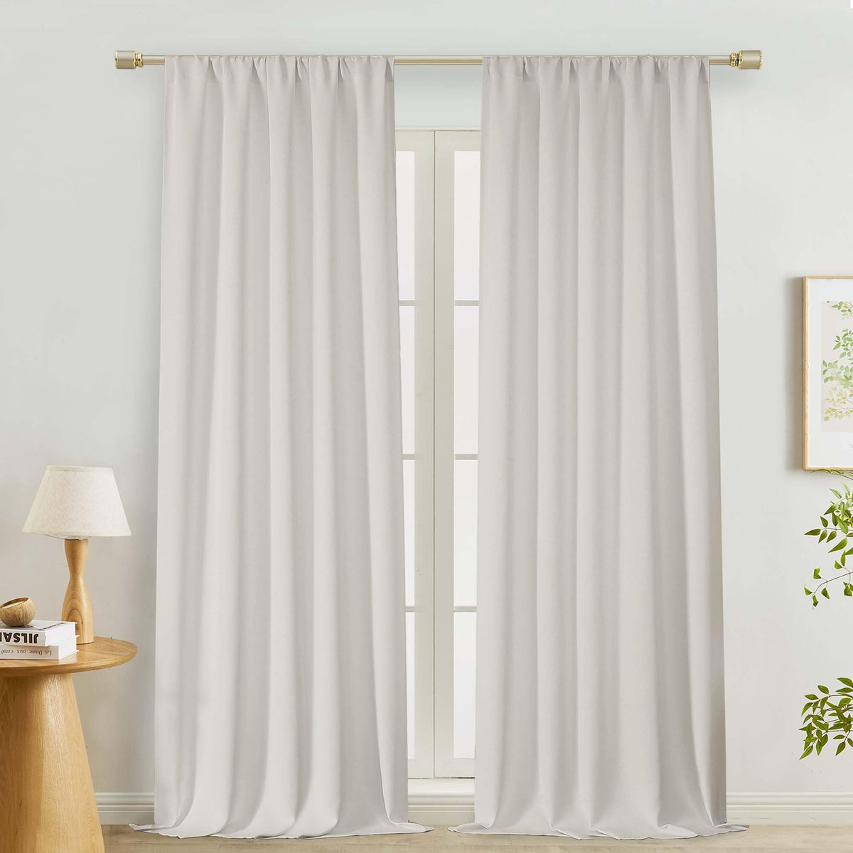 Lecloud Sage Green Room Darkening Curtains 54 Inch Length 2 Panels, Window Curtains for Bedroom, Energy Thermal Insulating Rod Pocket Curtain Drapes for Small Window, 40" W x 54" L