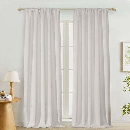 Lecloud Sage Green Room Darkening Curtains 54 Inch Length 2 Panels, Window Curtains for Bedroom, Energy Thermal Insulating Rod Pocket Curtain Drapes for Small Window, 40" W x 54" L