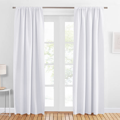 PONY DANCE Black Out Curtains 72 inch Long, Black, 2 Panels