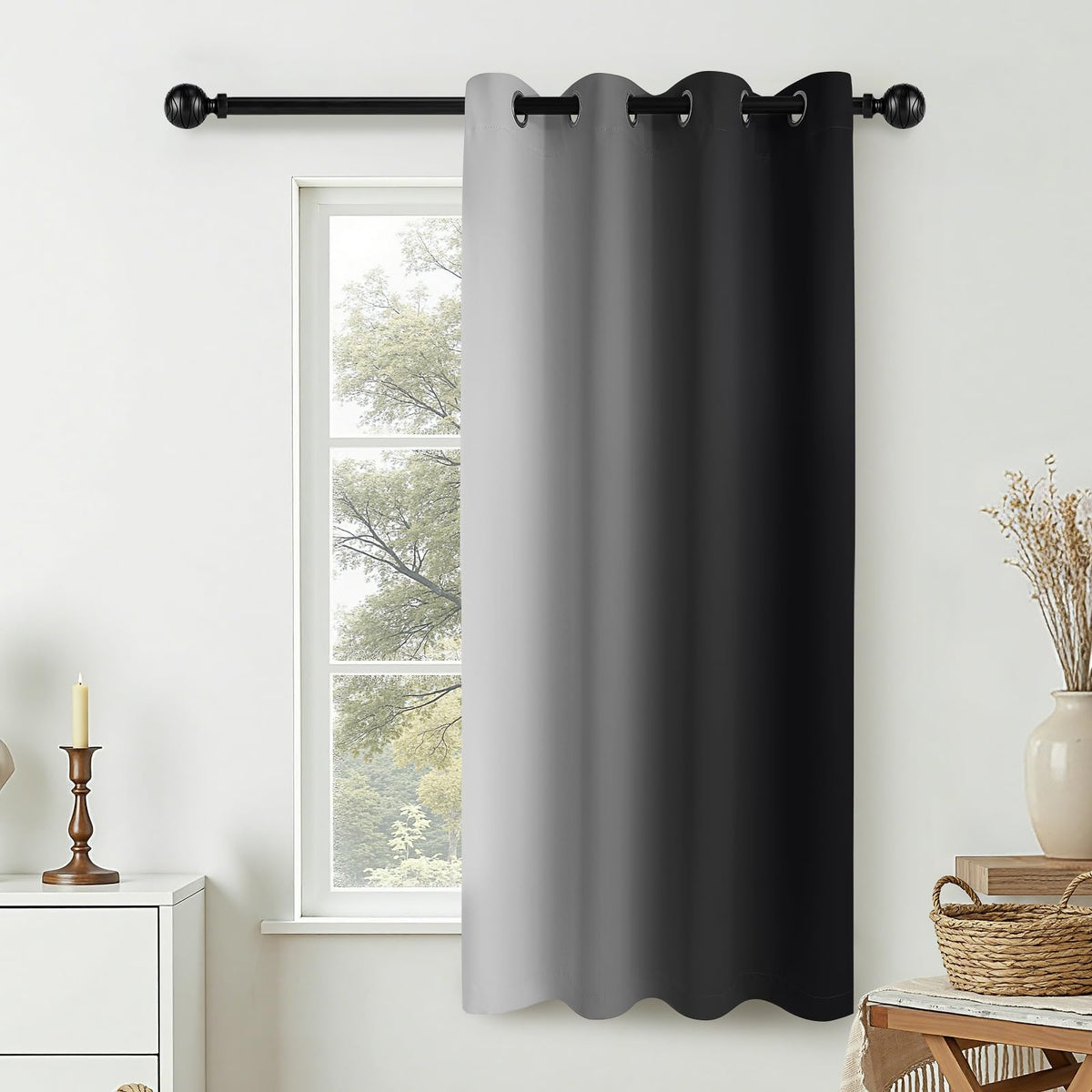 COSVIYA Grommet Room Darkening Ombre Purple Curtains W52xL63 inch