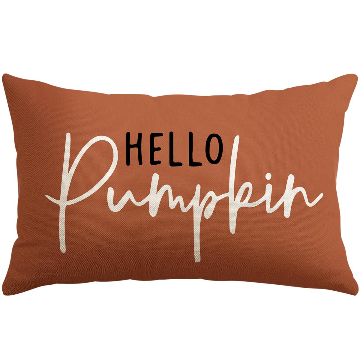 Artscope Hello Pumpkin Beige Lumbar Throw Pillow Cover 12x20 Inch Fall Decoration Cushion Cover Thanksgiving Farmhouse Pillow Case for Home Sofa Couch Decor