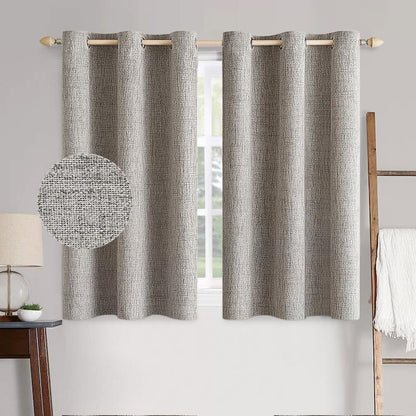 MIULEE 100% Blackout Linen Curtains for Bedroom 52x84 Inches Natural Beige