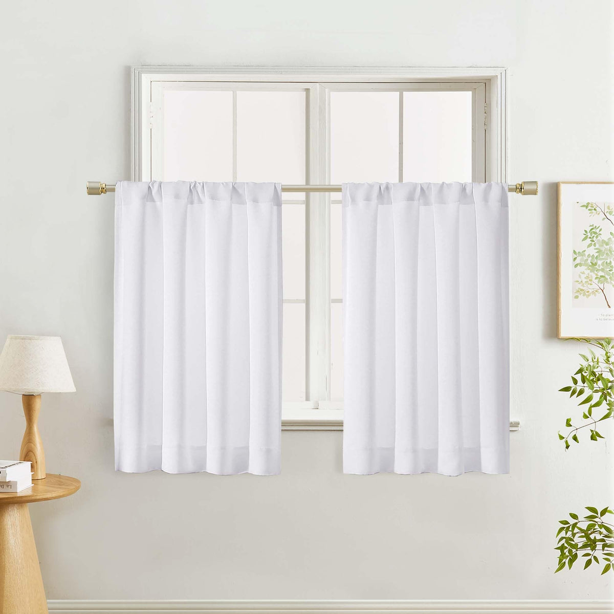 Lecloud Sage Green Room Darkening Curtains 54 Inch Length 2 Panels, Window Curtains for Bedroom, Energy Thermal Insulating Rod Pocket Curtain Drapes for Small Window, 40" W x 54" L