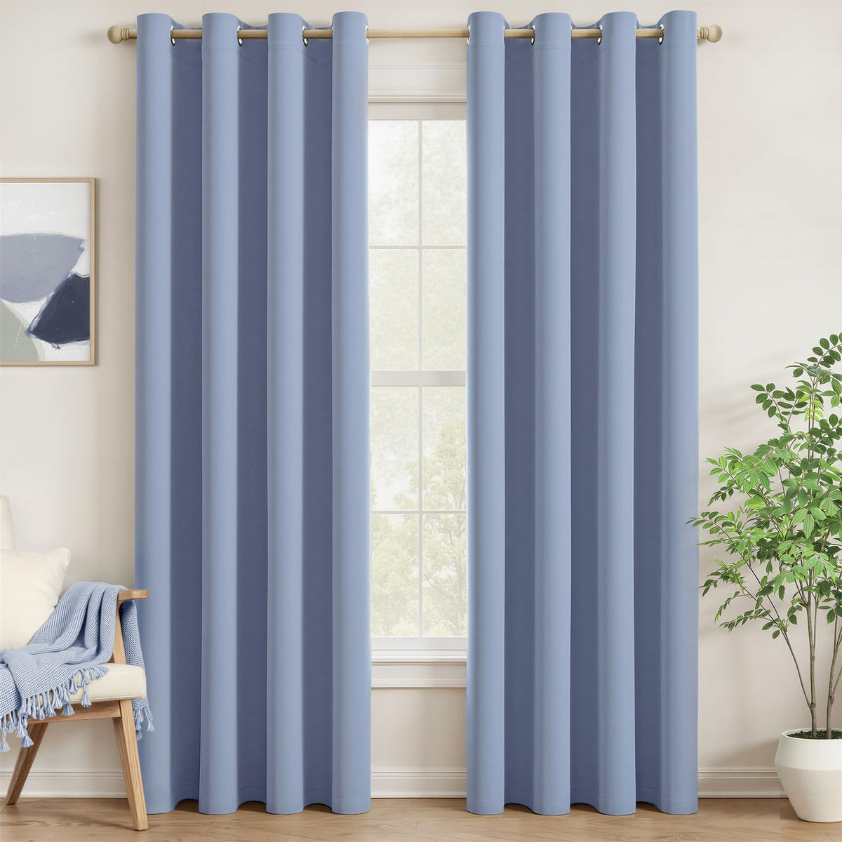 MIULEE Light Pink Blackout Bedroom Curtains Drapes 84 Inch Long 52"x84"