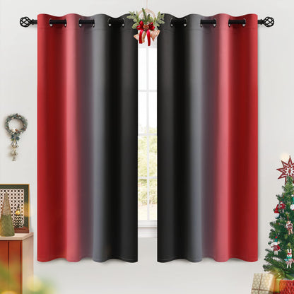 COSVIYA Grommet Room Darkening Ombre Purple Curtains W52xL63 inch