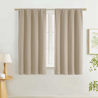 Lecloud Sage Green Room Darkening Curtains 54 Inch Length 2 Panels, Window Curtains for Bedroom, Energy Thermal Insulating Rod Pocket Curtain Drapes for Small Window, 40" W x 54" L