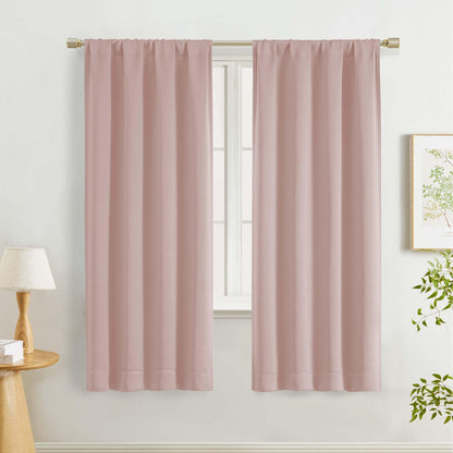 Lecloud Sage Green Room Darkening Curtains 54 Inch Length 2 Panels, Window Curtains for Bedroom, Energy Thermal Insulating Rod Pocket Curtain Drapes for Small Window, 40" W x 54" L