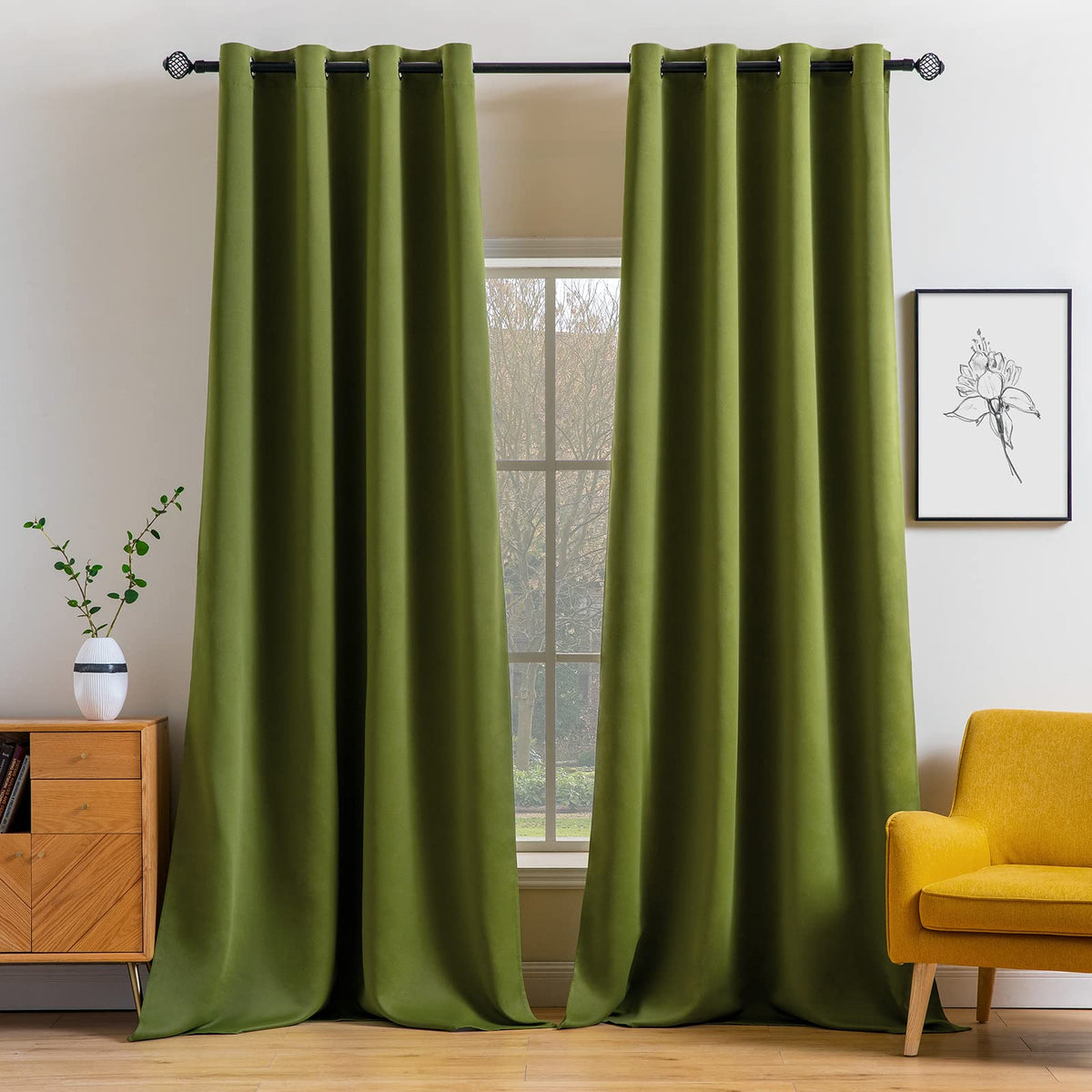 MIULEE Light Pink Blackout Bedroom Curtains Drapes 84 Inch Long 52"x84"