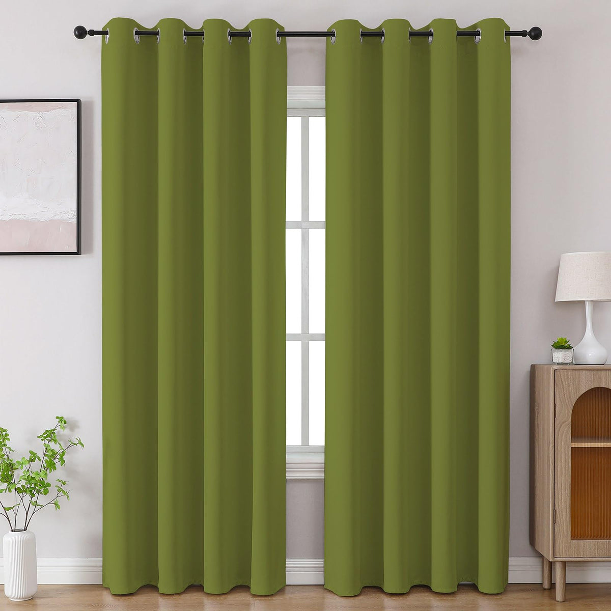 CUCRAF Beige Blackout Curtains 84 inch Length 2 Panels Set, Room Darkening Drapes for Living Room Bedroom, Thermal Insulated Light Blocking Grommet Window Curtain (W52 x L84 Inch)