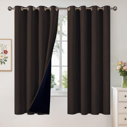 YoungsTex Black Blackout Curtains for Bedroom, Thermal Drapes Heat Blocking