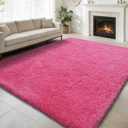 8x10 Fluffy Area Rugs for Living Room,Black Large Shag Area Rug for Bedroom