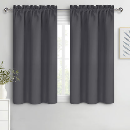 DWCN Blackout Curtains for Bedroom Living Room 42 x 63 Inch Long Black