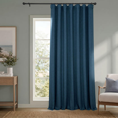 Faux Linen Curtains for Living Room (1 Panel) - 50W X 108L, Birch Taupe