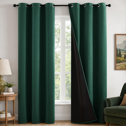 MIULEE Cream 100% Blackout Curtains for Bedroom 40x63 Inch Long