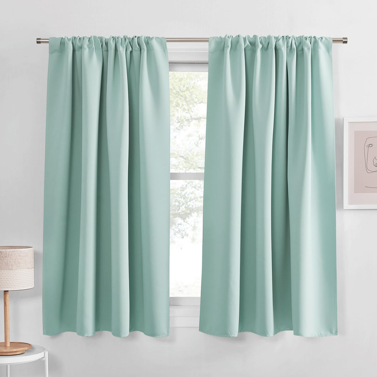 PONY DANCE Black Out Curtains 72 inch Long, Black, 2 Panels