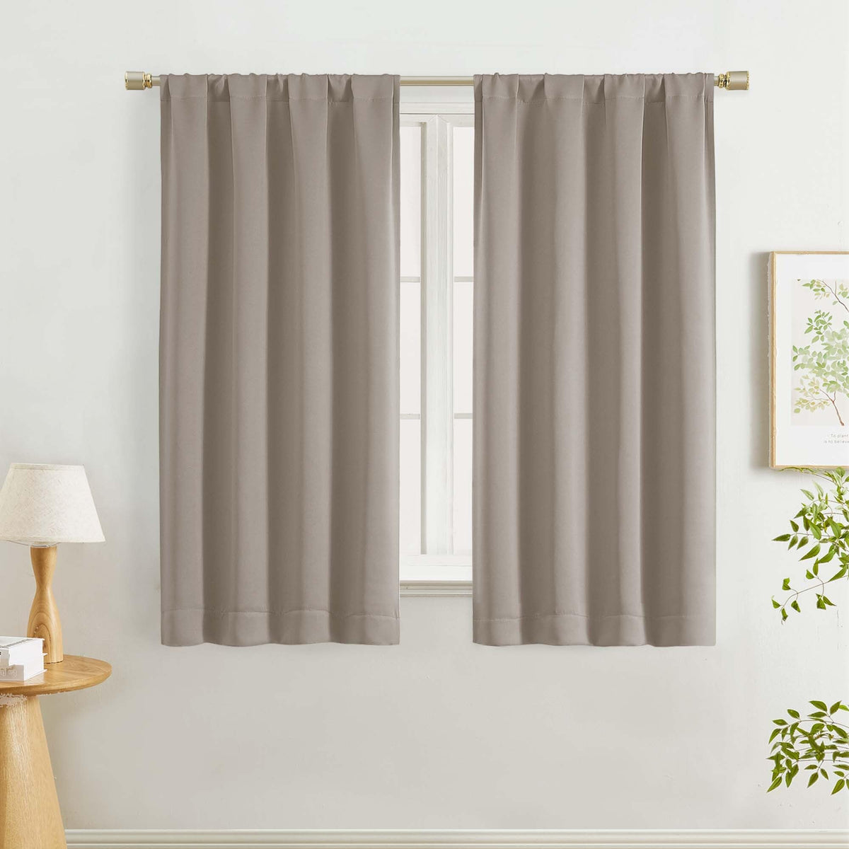Lecloud Sage Green Room Darkening Curtains 54 Inch Length 2 Panels, Window Curtains for Bedroom, Energy Thermal Insulating Rod Pocket Curtain Drapes for Small Window, 40" W x 54" L