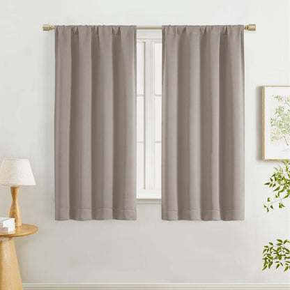 Lecloud Sage Green Room Darkening Curtains 54 Inch Length 2 Panels, Window Curtains for Bedroom, Energy Thermal Insulating Rod Pocket Curtain Drapes for Small Window, 40" W x 54" L