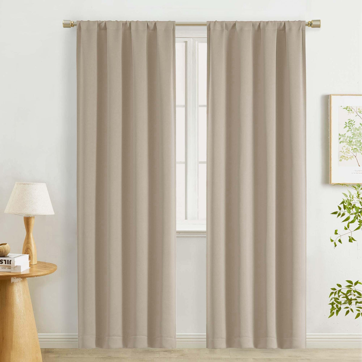 Lecloud Sage Green Room Darkening Curtains 54 Inch Length 2 Panels, Window Curtains for Bedroom, Energy Thermal Insulating Rod Pocket Curtain Drapes for Small Window, 40" W x 54" L