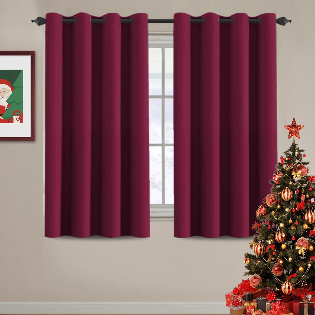 H.VERSAILTEX 100% Blackout Curtains for Bedroom Black Out Curtains 96 inch Thermal Insulated Long Blackout Curtains for Living Room, Energy Saving Curtains for Patio Door Grommet (1 Panel, Jet Black)