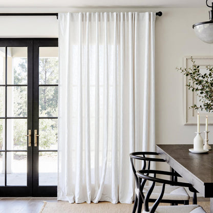 jinchan Linen Curtains Light Filtering Back Tab 50x96 Inch 2 Panels Beige