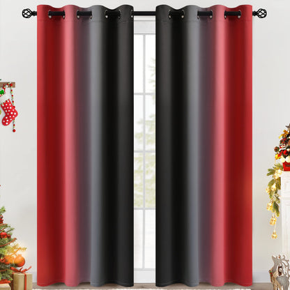 COSVIYA Grommet Room Darkening Ombre Purple Curtains W52xL63 inch