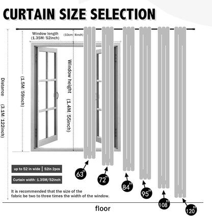Anytime Double Layer Blackout Curtains 2 Panels，52Wx84L，Greyish White