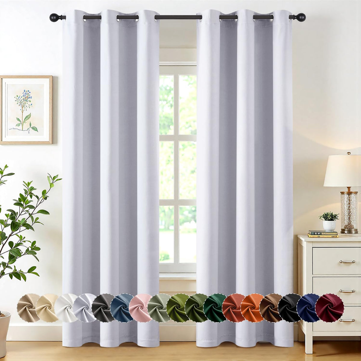 MIULEE Blackout Curtains for Bedroom 2 Panels 40 x 63 Inch Long Pink