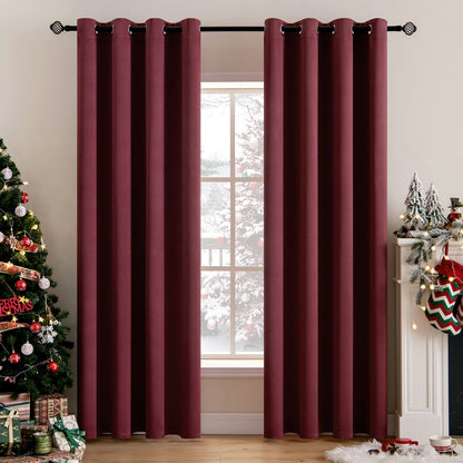MIULEE Light Pink Blackout Bedroom Curtains Drapes 84 Inch Long 52"x84"