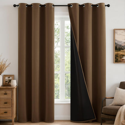 MIULEE Cream 100% Blackout Curtains for Bedroom 40x63 Inch Long