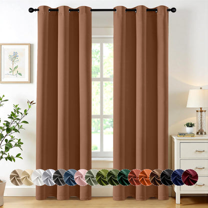 MIULEE Blackout Curtains for Bedroom 2 Panels 40 x 63 Inch Long Navy Blue