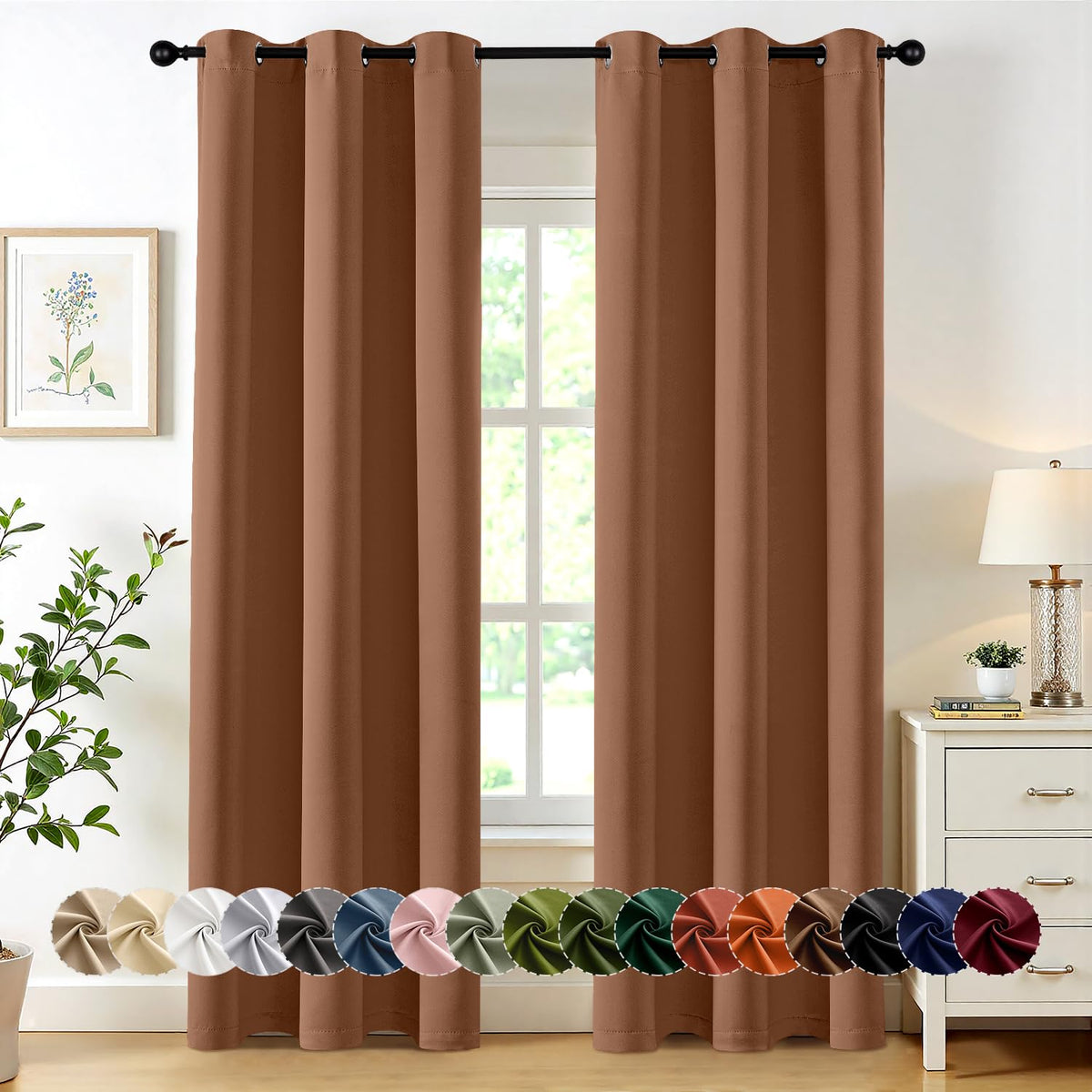 MIULEE Blackout Curtains for Bedroom 2 Panels 40 x 84 Inch Long Black
