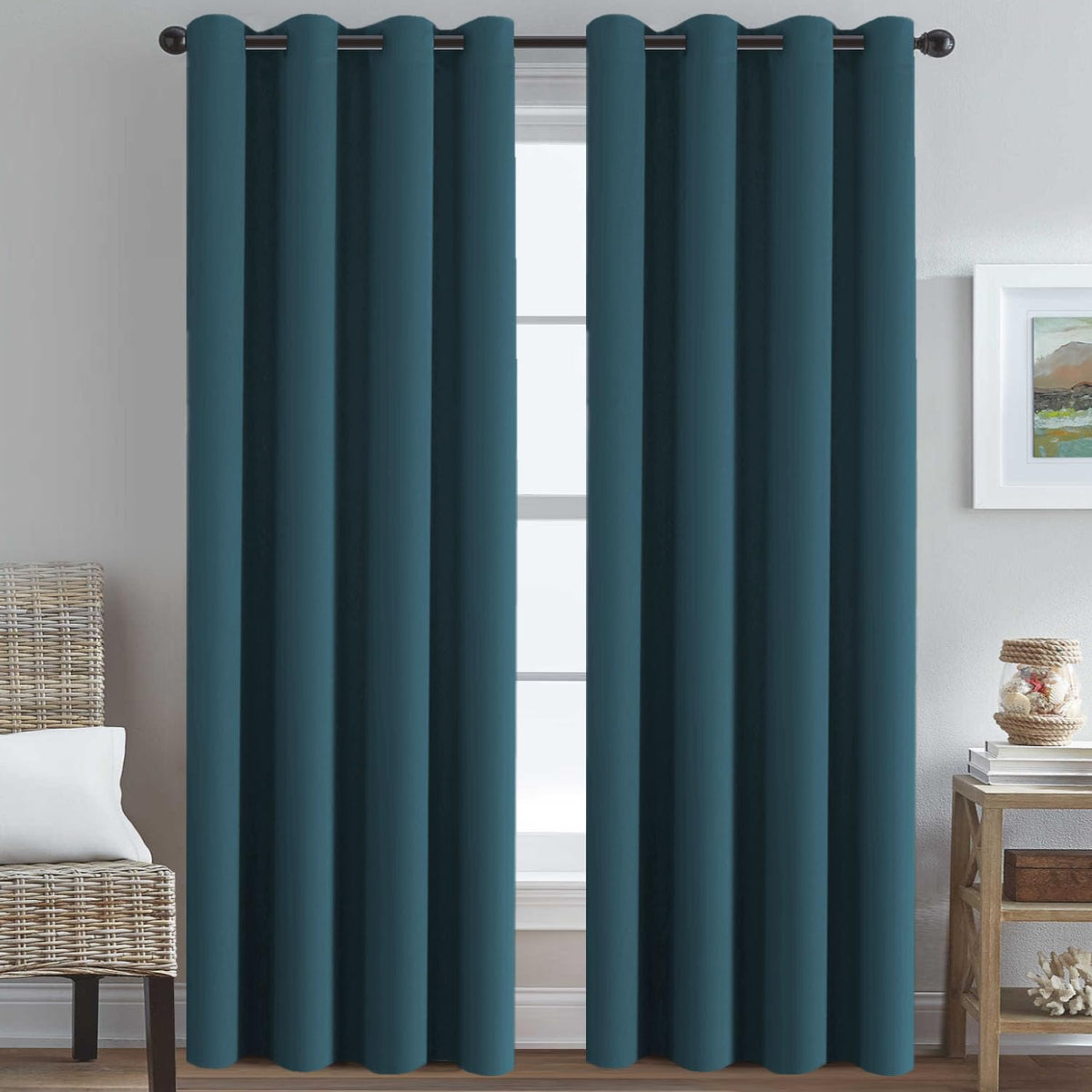 H.VERSAILTEX Blackout Curtains for Bedroom Thermal Insulated Room Darkening Living Room Curtains 63 Inch Long Grommet Privacy Protection Window Curtain Panels/Drapes for Nursery,2 Panels,Ivory/Cream