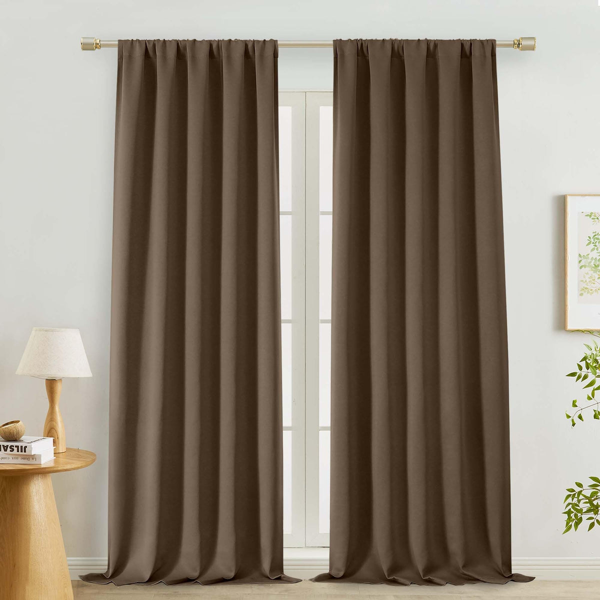 Lecloud Sage Green Room Darkening Curtains 54 Inch Length 2 Panels, Window Curtains for Bedroom, Energy Thermal Insulating Rod Pocket Curtain Drapes for Small Window, 40" W x 54" L